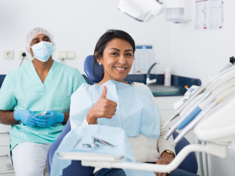 Happy Patient Giving Thumbs Up